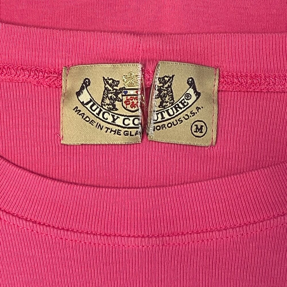 Juicy Couture Pink “Spare Me” Long Sleeve Graphic Tee Size M Y2K - Picture 4 of 4